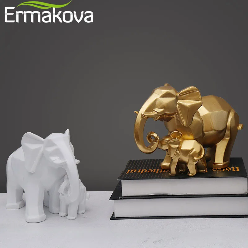 Фигурки слонов ERMAKOVA из скандинавского каучука для мамы и сына минималистичные
