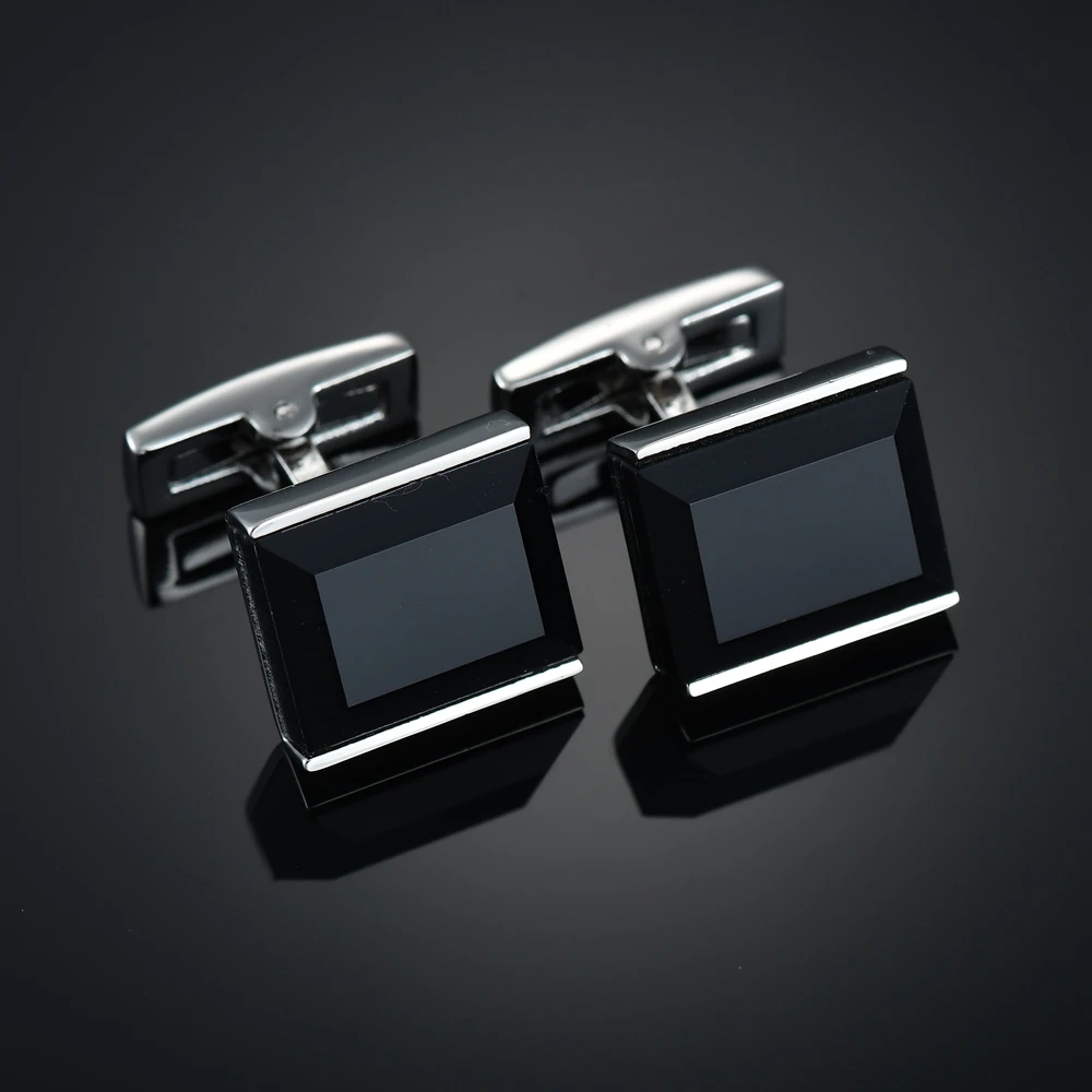 

Black Crystal Cufflink Tie Clip Suit Gift Box Men's Suit Sleeve Nail Gold Gift Square Cufflinks