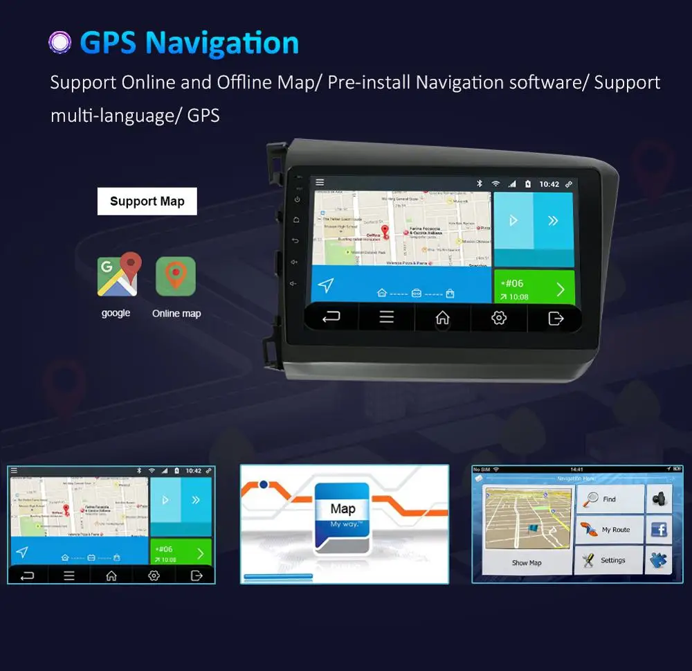Автомагнитола Android 10 GPS мультимедийный плеер для Honda Civic 2012 2013 автомобильный dvd
