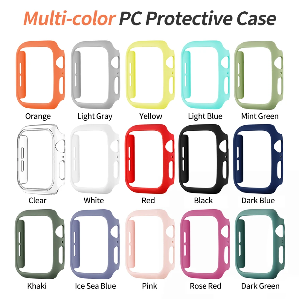 

Fashion Matte Protective Case for Apple Watch SE Cover Series 6 5 4 3 PC Bumper 40mm 44mm 38mm 42mm Hard Shell for iWatch Frame