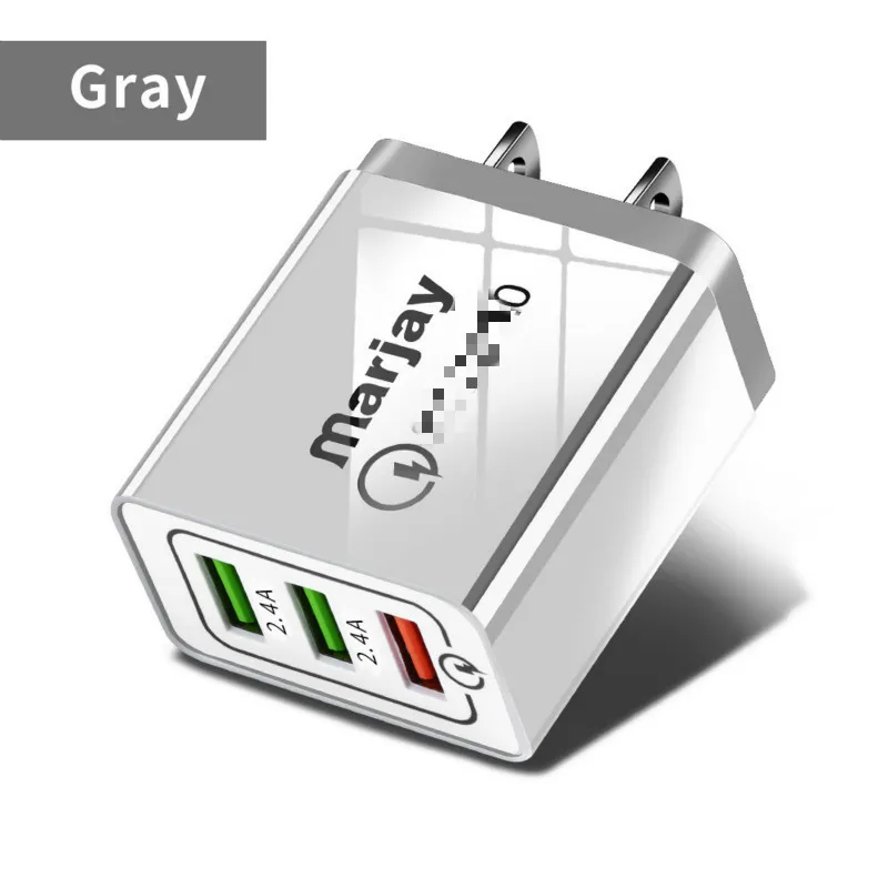 Светодиодный дисплей 3 USB зарядное устройство для мобильного телефона Быстрая