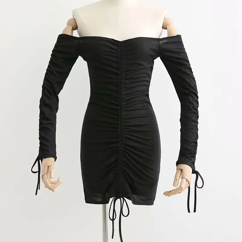 Xd35 2818 модное платье в европейском и американском стиле с завязками на груди