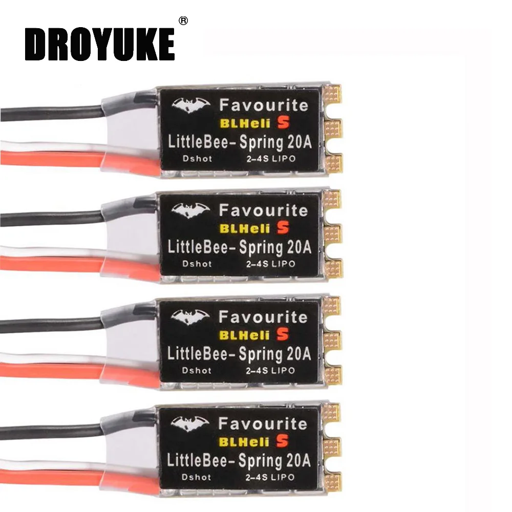 Контроллер скорости Droyuke LittleBee Little Bee BLHeli_S ESC DSHOT SPRING 20A BLHeli S 2 4S для FPV Raing дрона