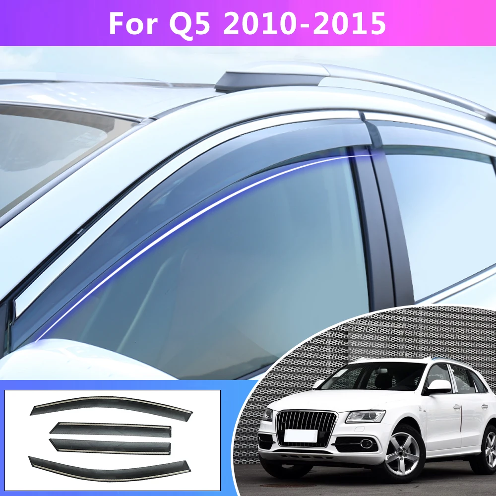 For Audi Q5 2010 2011 2012 2013 2014 2015 Window Weather Shield Sun Rain Visor Deflector Guard Car Styling Auto Accessories