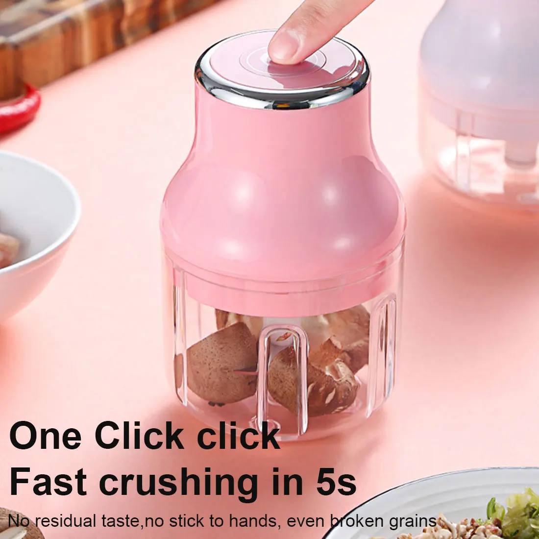 

100/250ml Mini USB Wireless Electric Garlic Masher Press Mincer Vegetable Chili Meat Grinder Food Chopper Kitchen Tools