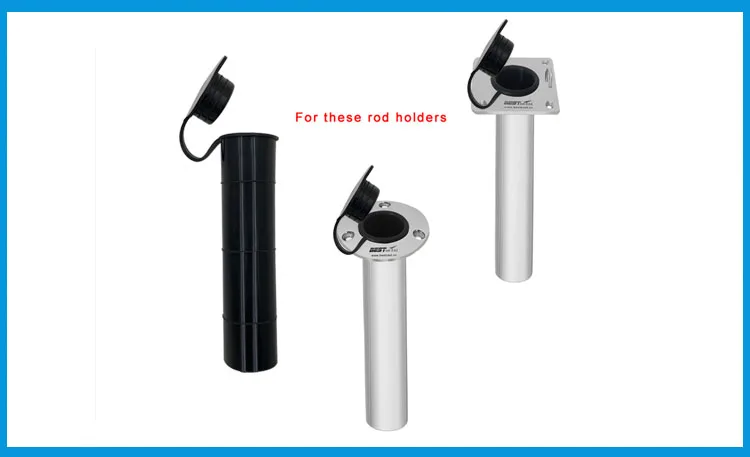 

4 PCS IBST LIFE Black color 0 degree Fishing Rod holder Inner Sleeve Rod Pod Rubber Cap Tube Liner