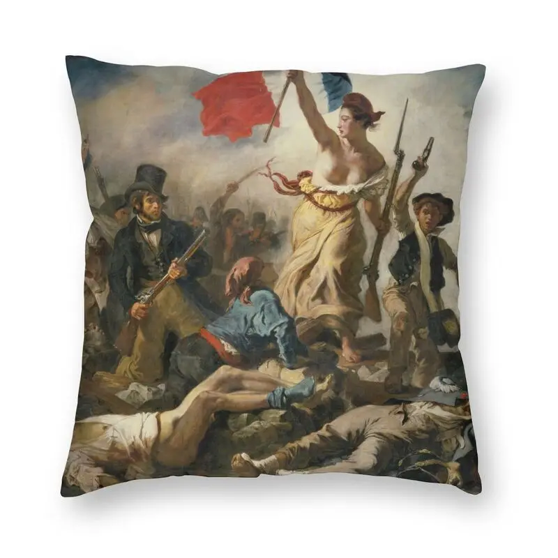 

Квадратная декоративная наволочка для подушки свободного вождения, украшение для подушки Юджина делькроа, масляная живопись, подушки, наво...