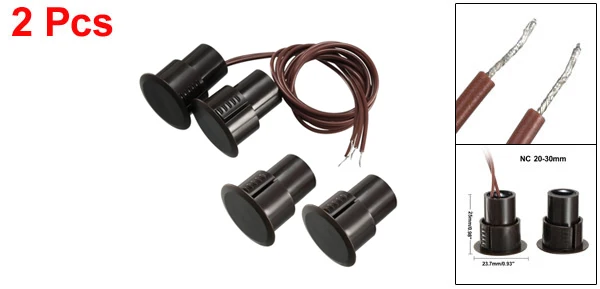 NC Brown 2pcs Uxcell 1-5 шт. RC-36 NC без утопленного проводного охранного окна двери контактный датчик сигнализации магнитное Тростниковое коммутационное оборудование - Цвет: NC Brown 2pcs
