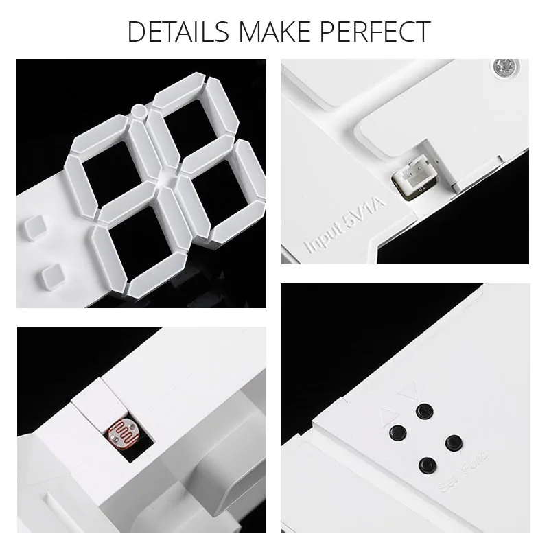 Большие светодиодный настенные часы 39 см современные цифровые 3D будильник