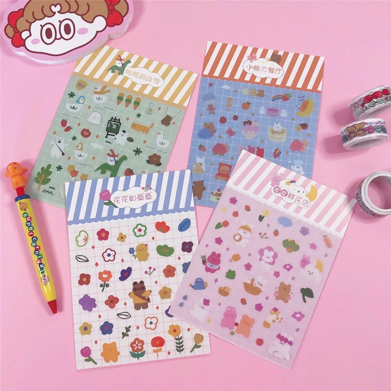 1 пакет мультяшный милый корейский Ins животные трава цветок Фотоальбом Дневник
