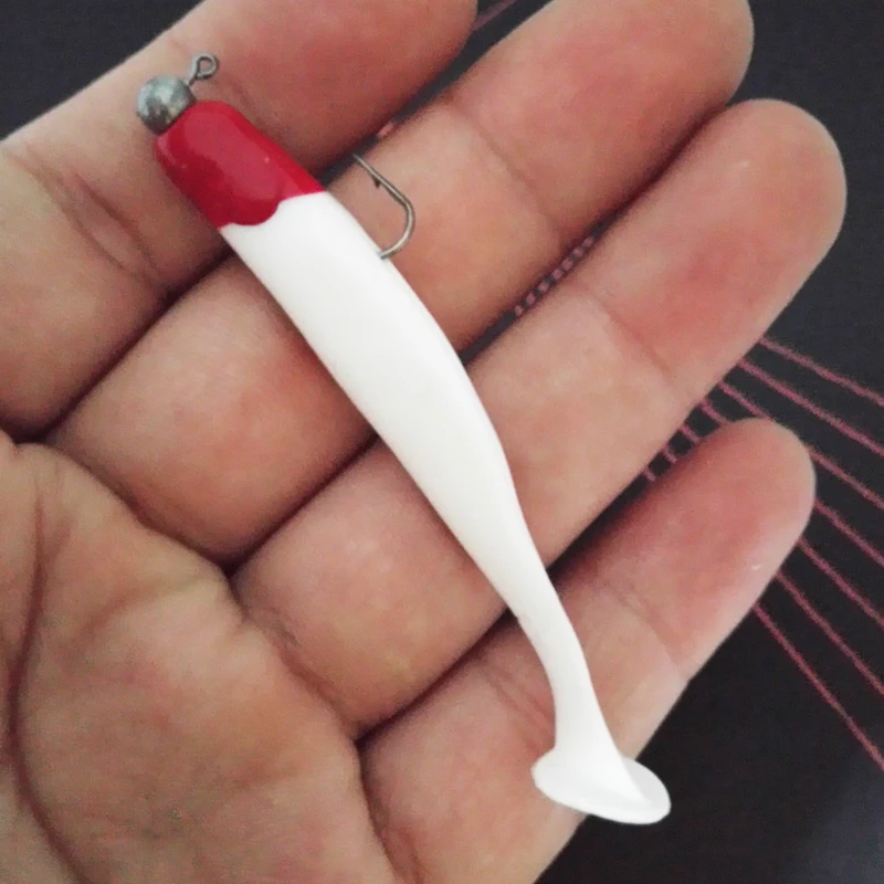 1 шт./лот воблер с длинным хвостом мягкая рыболовная приманка 6 см/7 см Силиконовые