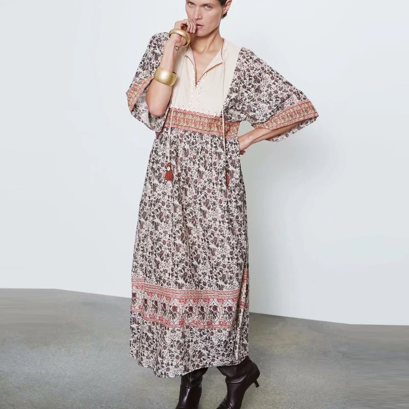 Женское пляжное платье-туника миди с цветочным принтом 2020 в | Женская одежда