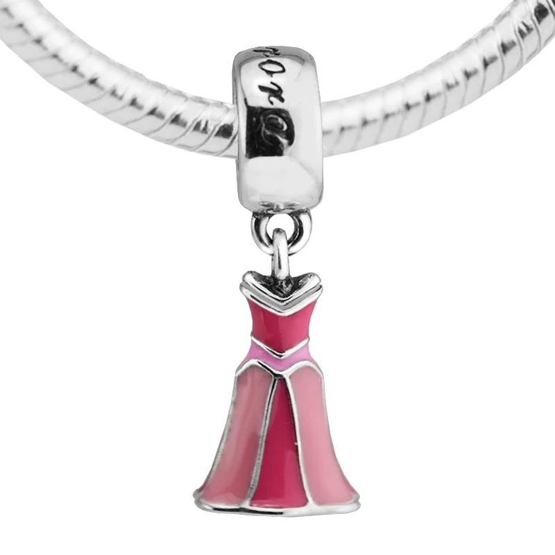 

Aurora's Dress Charm Fits European Beaded Bracelets For Woman DIY Sterling Silver Jewelry Fashion Beads For Jewelry Making
