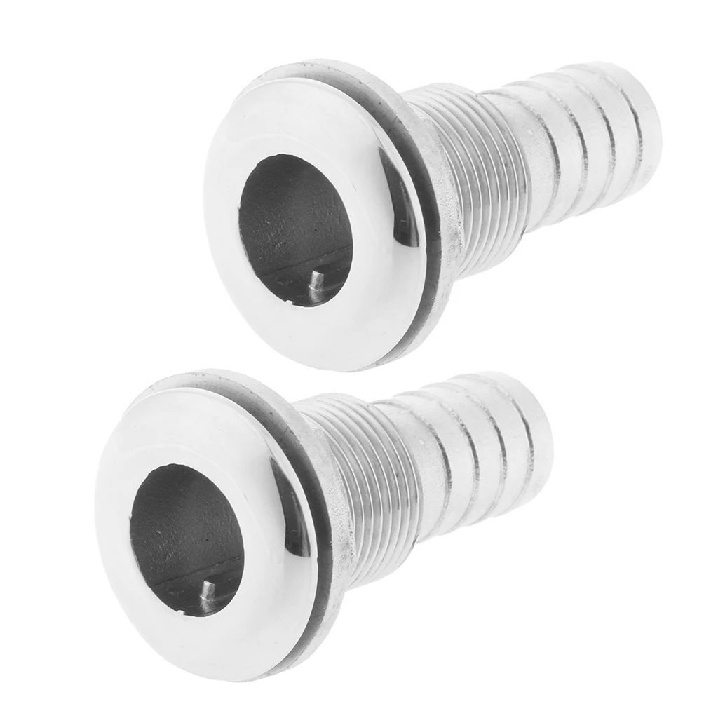 

2Pcs 19mm Hose Barb Cast Boat Thru Hull Fitting, Heavy Duty 316 Stainless Steel Hardware