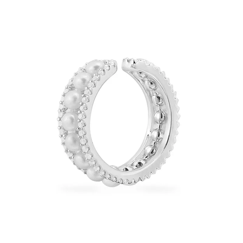 SLJELY модные серьги-Клипсы из стерлингового серебра 925 пробы с одним белым жемчугом