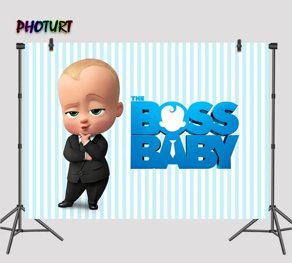 PHOTURT Baby Boss фотофоны Shower Boy 1 й День рождения фон синяя полоса виниловые фотостудии