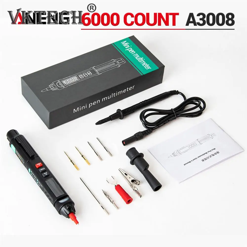 

ANENG A3008 Digital 6000 Counts Intelligent Professional Multimeter Sensor Pen Tester Current Meter Non-Contact Voltmeter