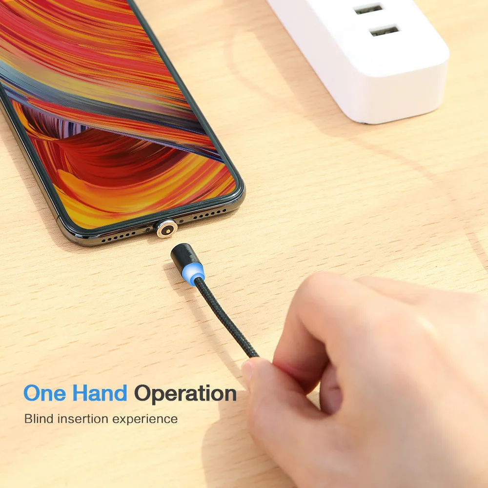 New Magnetic Cable Nylon Micro USB Cord Cabo 1M/2A Charging Wire Magnet Type-C For Android Type C | Электроника