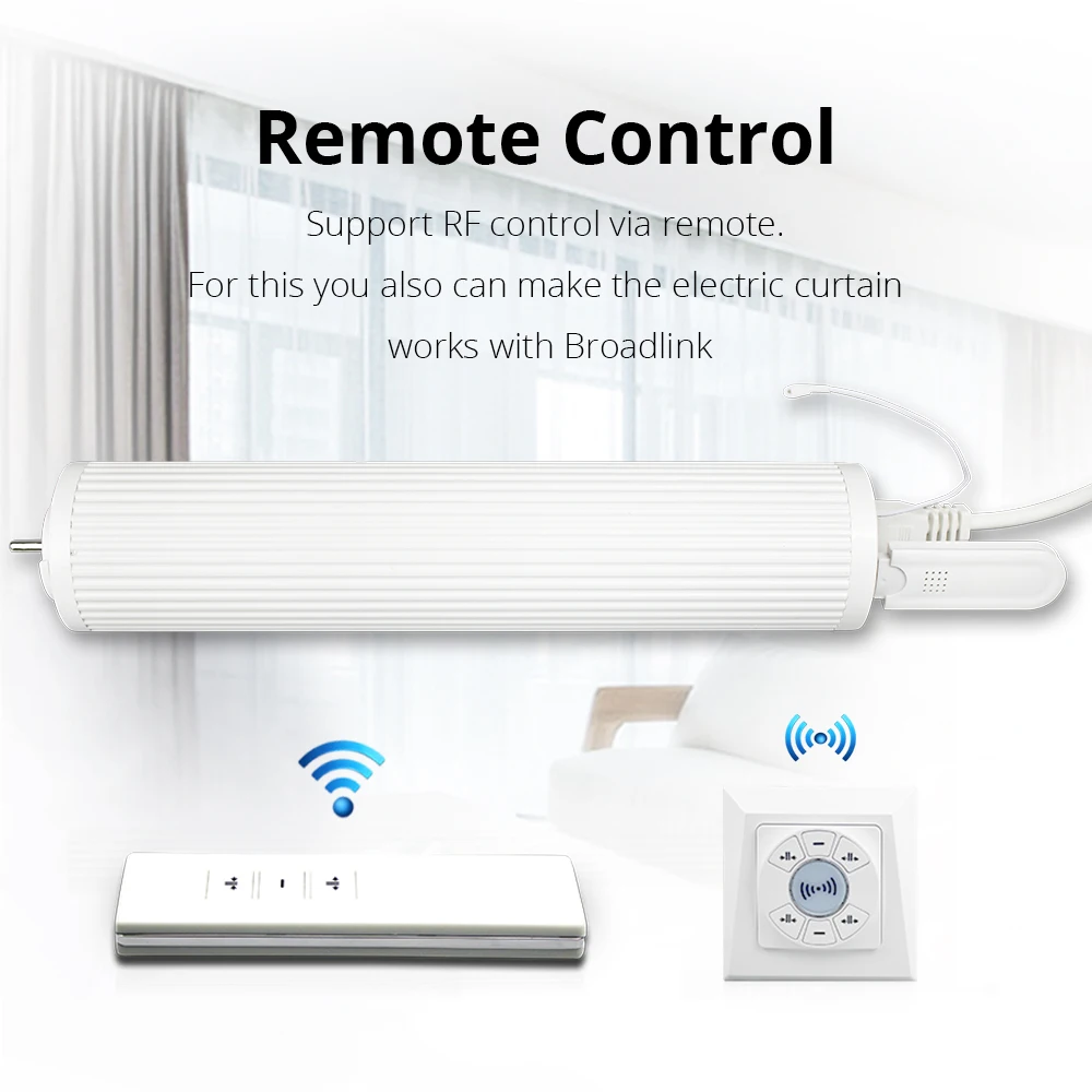 Электрический мотор-занавес Zemismart с треком, Alexa Echo, Google Home Control через tuya App Таймер Broadlink RF433