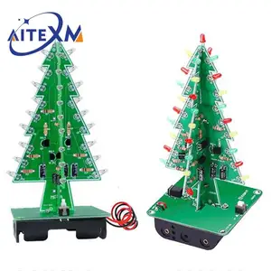 Трехмерная 3D рождественская елка, набор для самостоятельной сборки, красный/зеленый/желтый светодиодный фонарик, Электронная фотография
