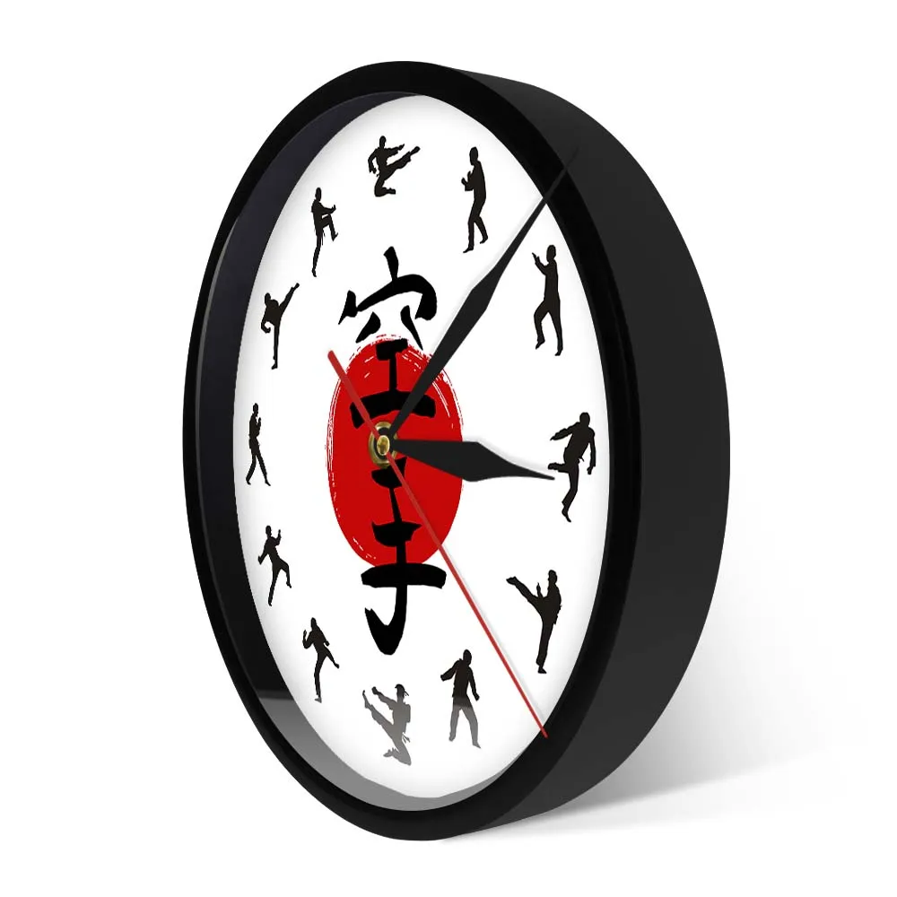 Настенные часы Fistfight с металлической рамкой светодиодсветодиодный силуэты