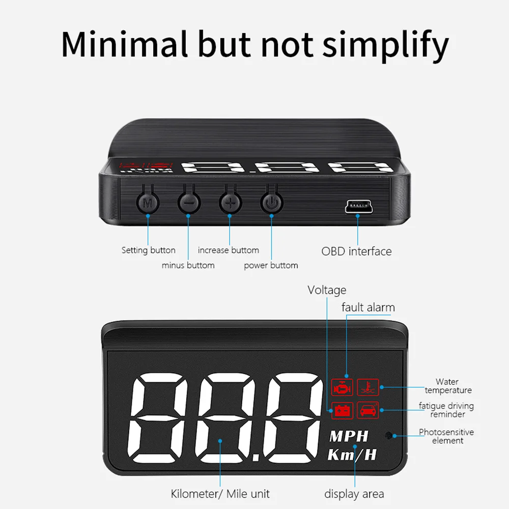 M3 OBD2 HUD Car Head Up Display Speedometer Monitor On Board Computer Windshield Projector Digital Electronic Auto Accessories | Автомобили