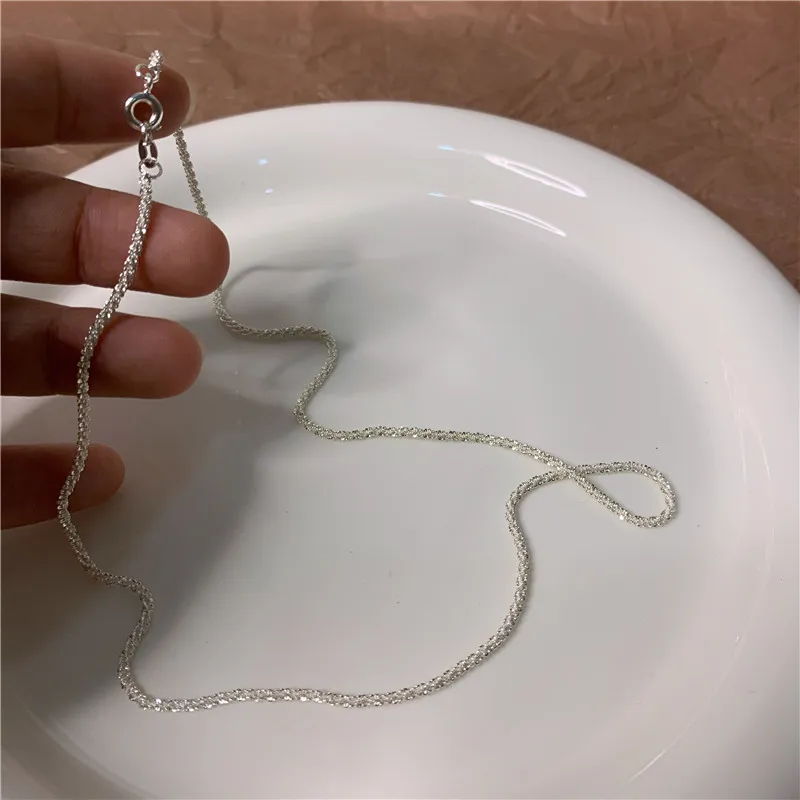 

2021 Simple Silver Color choker necklace Casual necklace for women collier femme