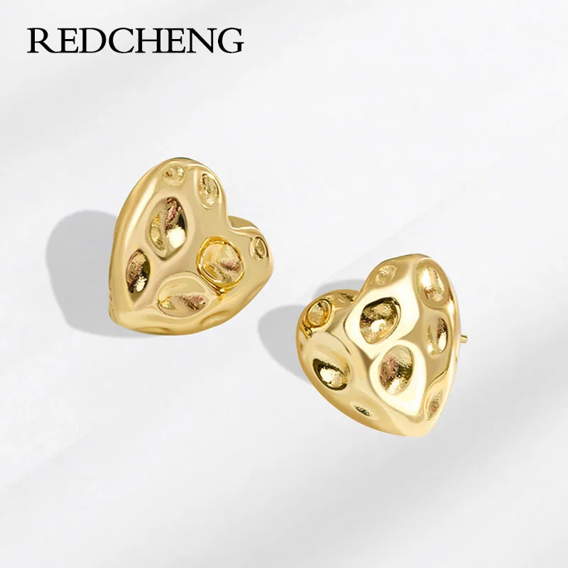 

REDCHENG 925 штамп любовь сердце серьги для женщин модные индивидуальные роскошные свадебные предотвращающие аллергию Ювелирные изделия Подарк...