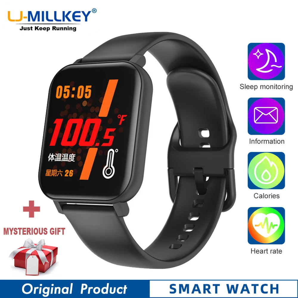 Мужские Смарт часы F25 фитнес браслет с измерением температуры тела наручные