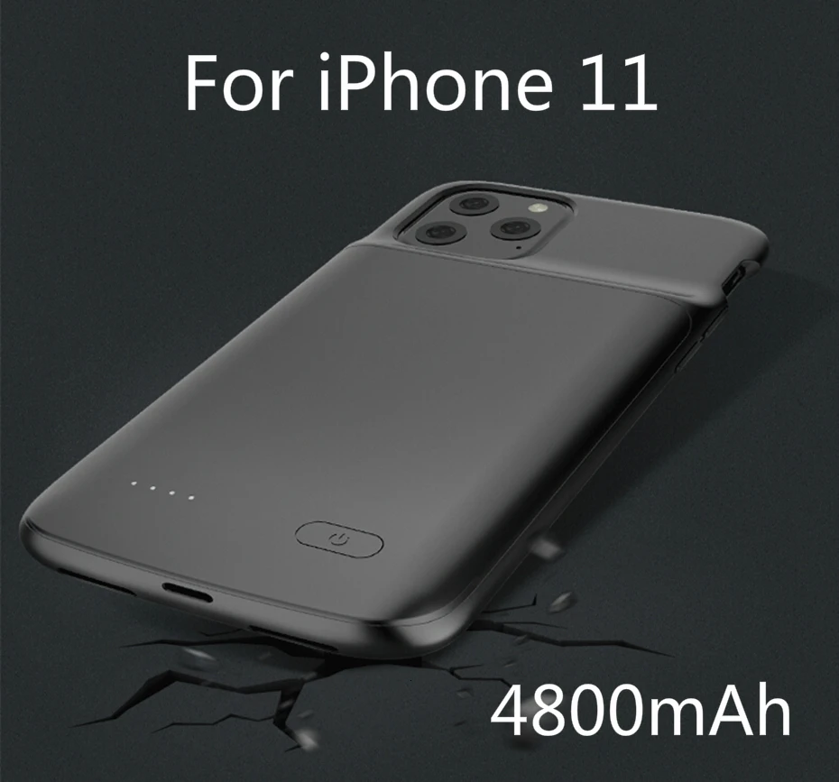i 11 4800mAh Чехол для аккумулятора для iPhone 11 Pro Max 4800/5000 mAh, зарядное устройство для iPhone 11, внешняя задняя упаковка, чехол для зарядного устройства - Цвет: i 11 4800mAh