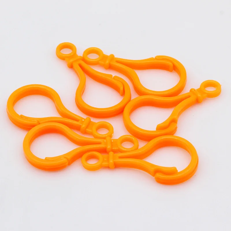 orange 25x50 мм многоцветные пластиковые застежки-карабины, карабин, брелок для ключей, кошелек, игрушка, кукла, инструмент для изготовления ювелирных изделий - Цвет: orange