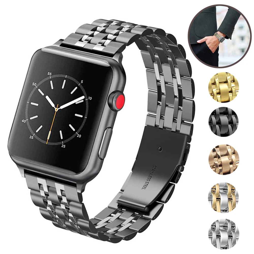 Нержавеющая сталь ремешок для наручных часов Apple Watch 4 ремешок 42 мм браслет для наручных часов iwatch серии 1/2/3/42 мм, ремешок для наручных часов iwatch серии 4 40 мм 44 мм