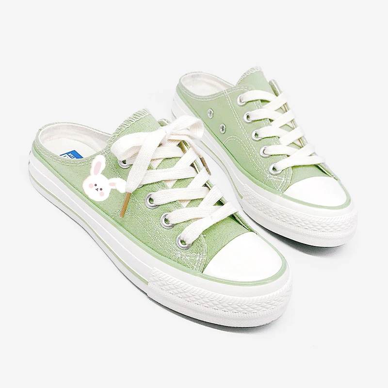 

Unisex JK Lolita Girls JK bestie Cartoon Rabbit Casual Flat Harajuku Lovely Canvas Shoes Preppy plimsolls duck shoes Sneakers