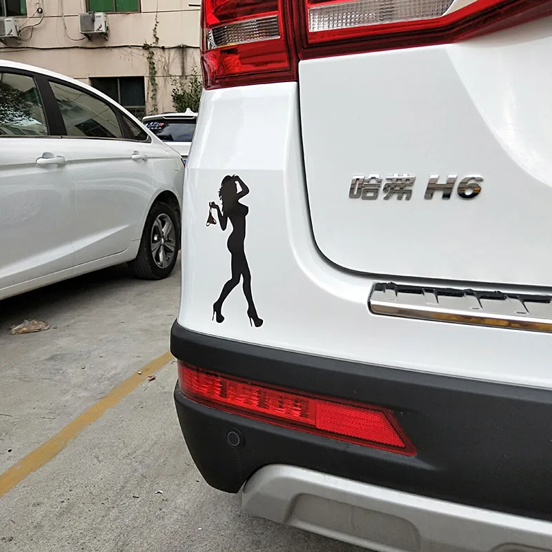 Автомобильные мотоциклетные забавные красивые сексуальные женщины в бикини декоративные наклейки на стену s Мультфильм автомобиль стикер черный/серебристый CT-573
