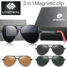 Солнцезащитные очки авиаторы мужские, поляризационные, с магнитной застежкой, для коррекции близорукости, для вождения, UV400