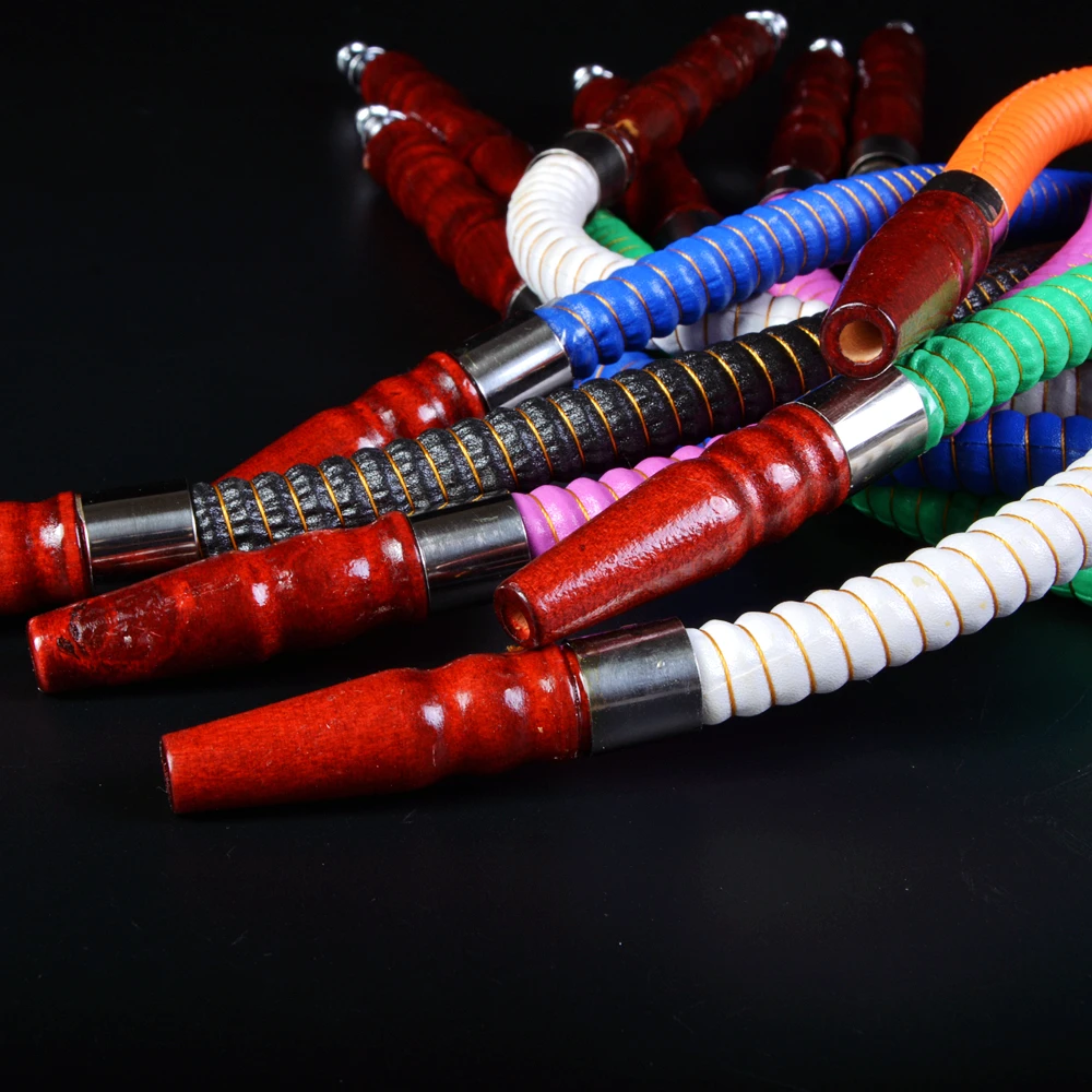 Кожаный шланг для кальяна длиной 1 м деревянный кончик аксессуары |