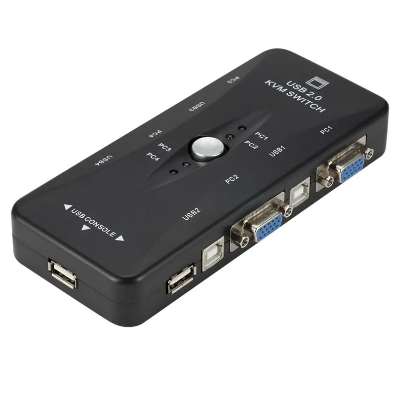 Один на четыре порта USB2.0 KVM Switch OEM Автоматическая функция мониторинга Поддержка