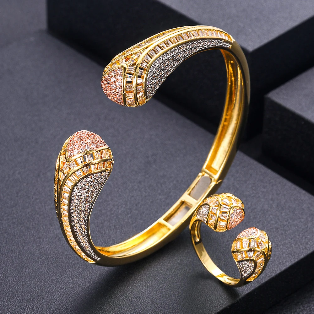 Jankelly на руку люксовый уникальный браслет кольцо Ювелирные наборы для женщин