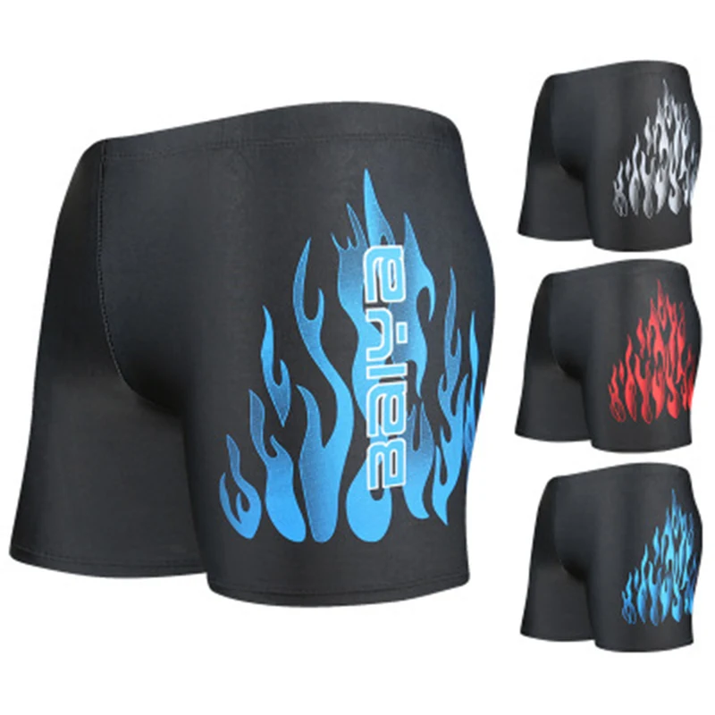Мужские Пламенные плавки шорты для купания купальный костюм черный синий цвет