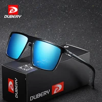 dubery vintage sunglasses polarized mens sun glasses for men driving black square oculos male 8 colors original packaging