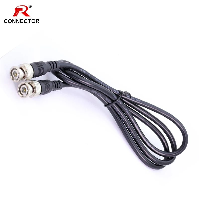

1pc BNC to BNC wire connector, Black color, 100mm/39.37" Length