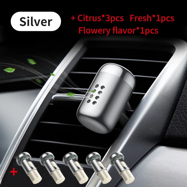 Baseus Car Air Freshener Fragrance Aromatherapy Solid Car Auto Air Outlet Diffuser Car Fragrance Clip Diffuser Solid Car Perfume - Название цвета: sliver 3 Smell