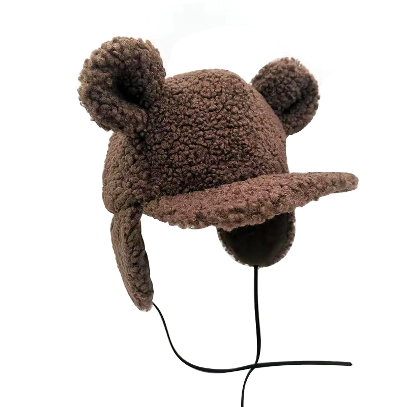 Женская шапка Милая зимняя теплая для девочек Мужская модная мультяшная уличная