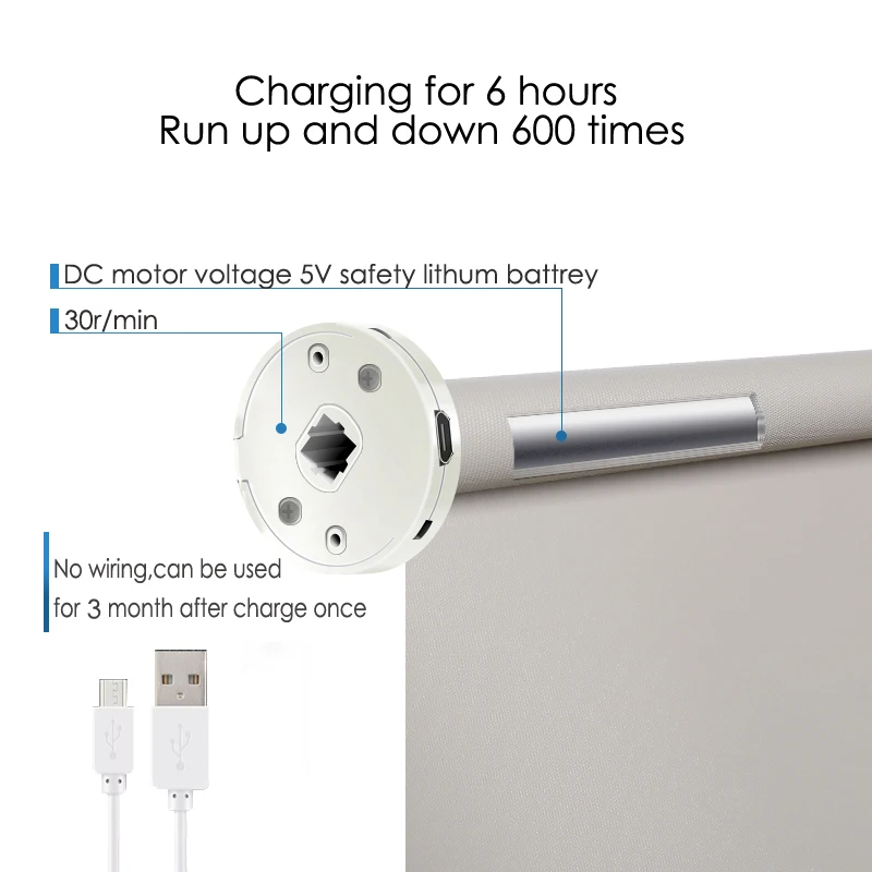 Солнцезащитные ролеты Sunfree с литиевой батареей и беспроводным управлением DC 5В, водонепроницаемые и защищенные от масла, для использования в офисе/доме.