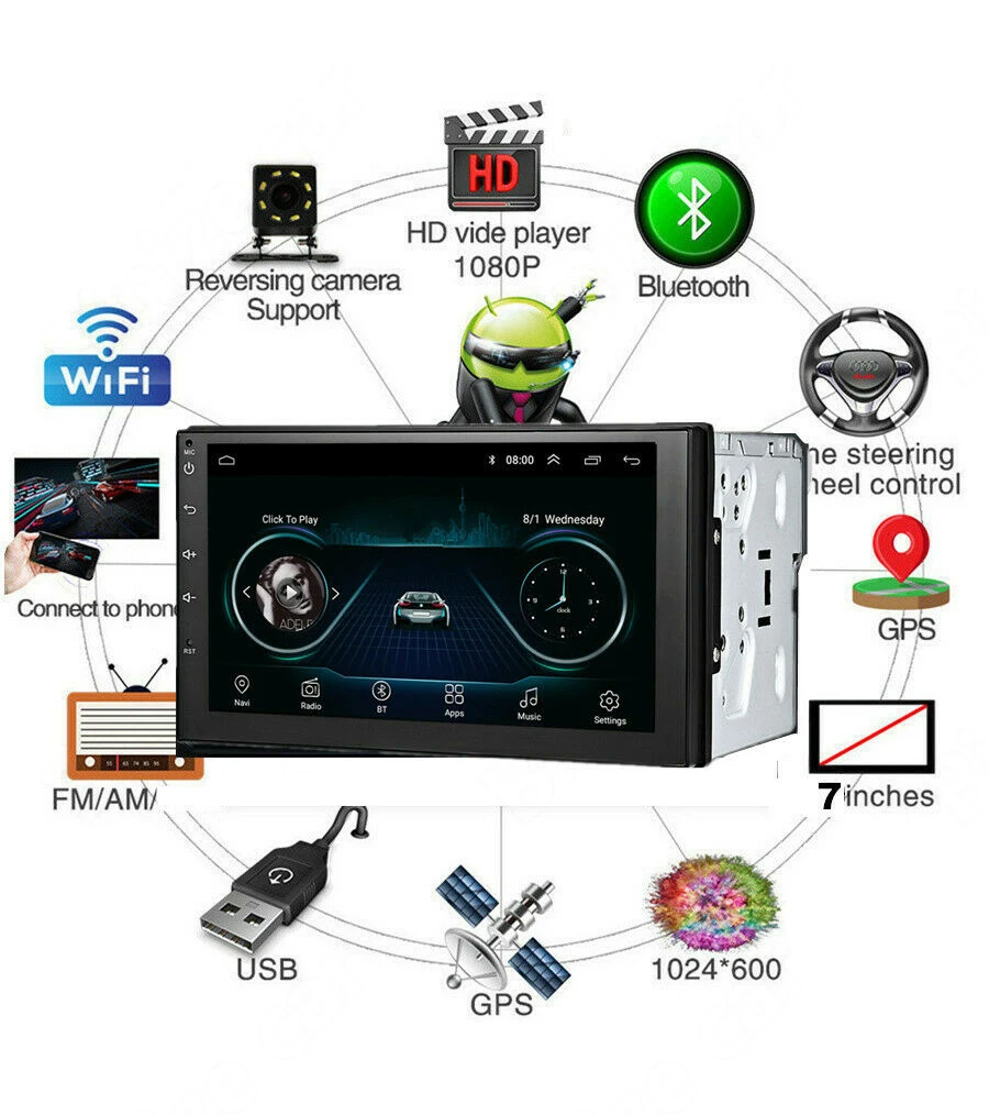 AM FM универсальное 2Din автомобильное радио Android 9 1 2 Din Gps авто мультимедиа 7 дюймов
