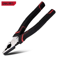 deli100106 industrial electrician pliers long life 678 inch flat nose princer pliers portable wire cutter stripper hand tools
