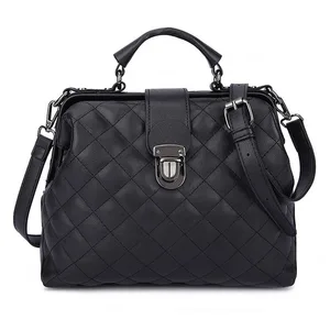 Женская сумочка Дизайнерские кожаные сумки через плечо Женская докторская сумка Женская большая клетчатая заклепка Сумочка через плечо Модные женские сумки