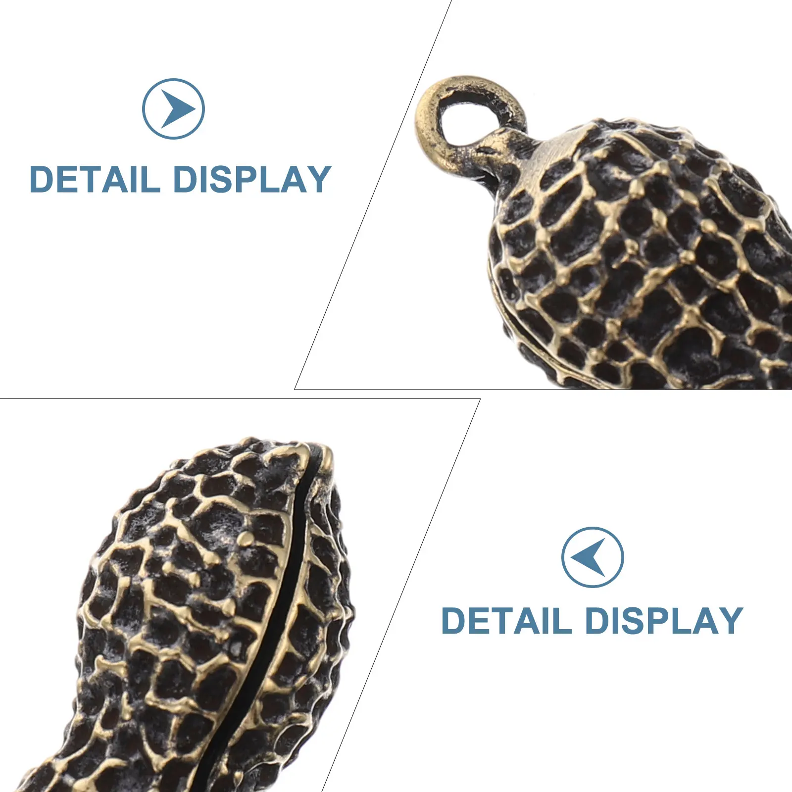 

CR 2 Pcs Durable Copper Creative Portable Keychain Hanging Pendant Keyring Pendant