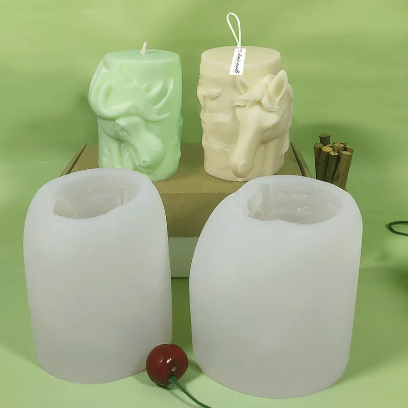 DIY Animal serie Candle silicone mold Elk Bear Sirius Wolf Horse Aromatic Making Resin Soap Popsicle Mold Gift Home Decor | Дом и сад