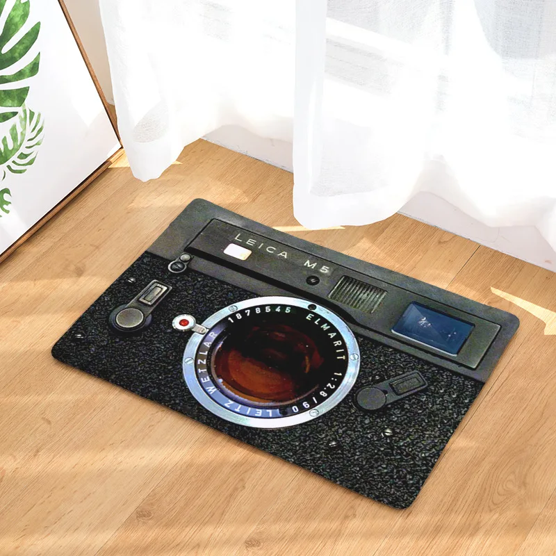 Vintage Coir Doormat Cassette Tape Radio Digital Camera Prevalent Pattern Printing Entrance Carpet For Front Door | Дом и сад